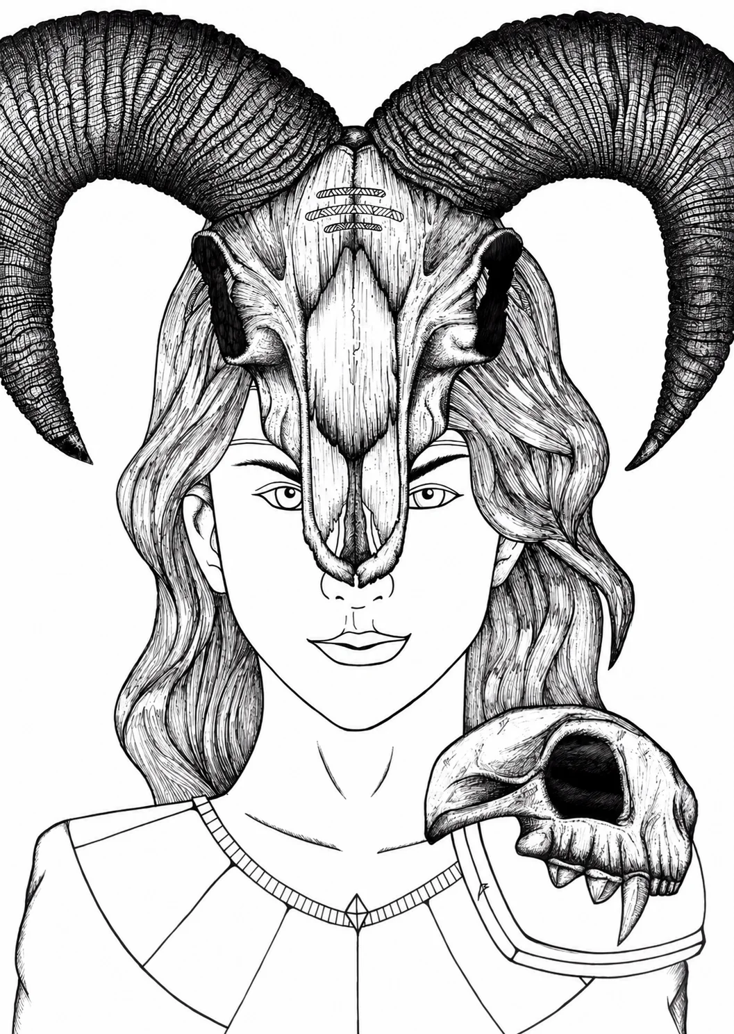 Mystical Warrior with Ram Skull